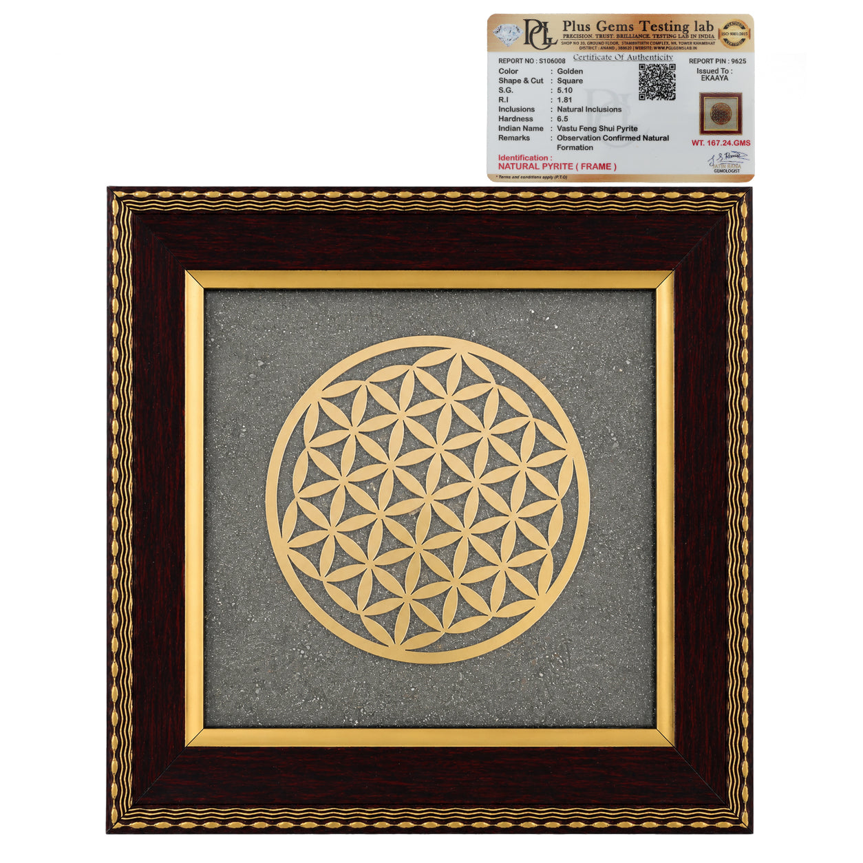 For Life Frame Pyrite Flower of Life Frame for Balance – Natriel