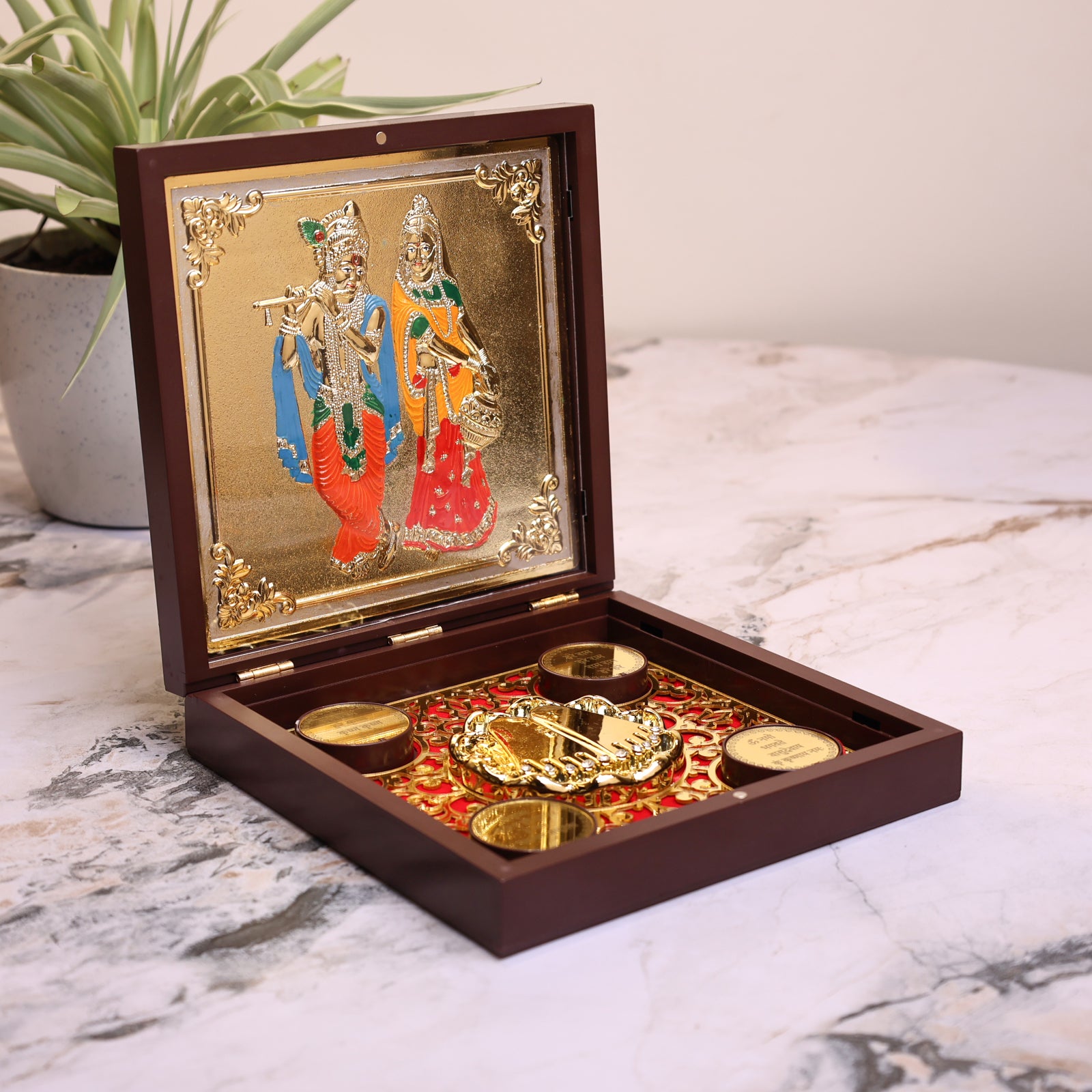 Radha Krishna Premium Pooja Gift Box/Pooja Peti 