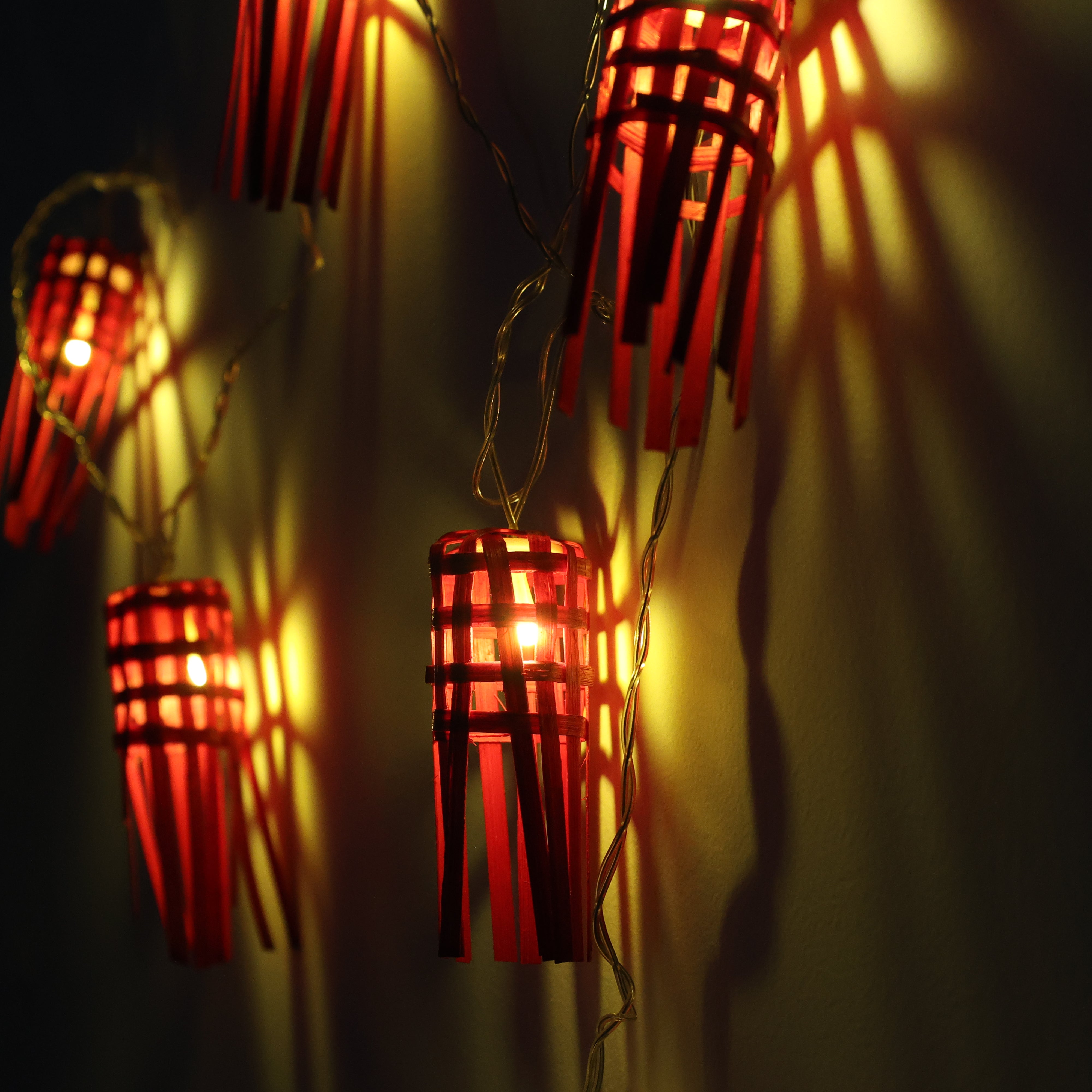 Red Premium Handmade Bamboo String Fairy Light 