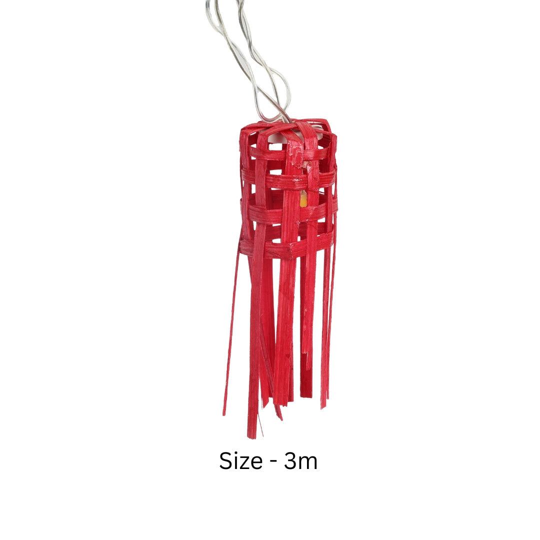 Red Premium Handmade Bamboo String Fairy Light 