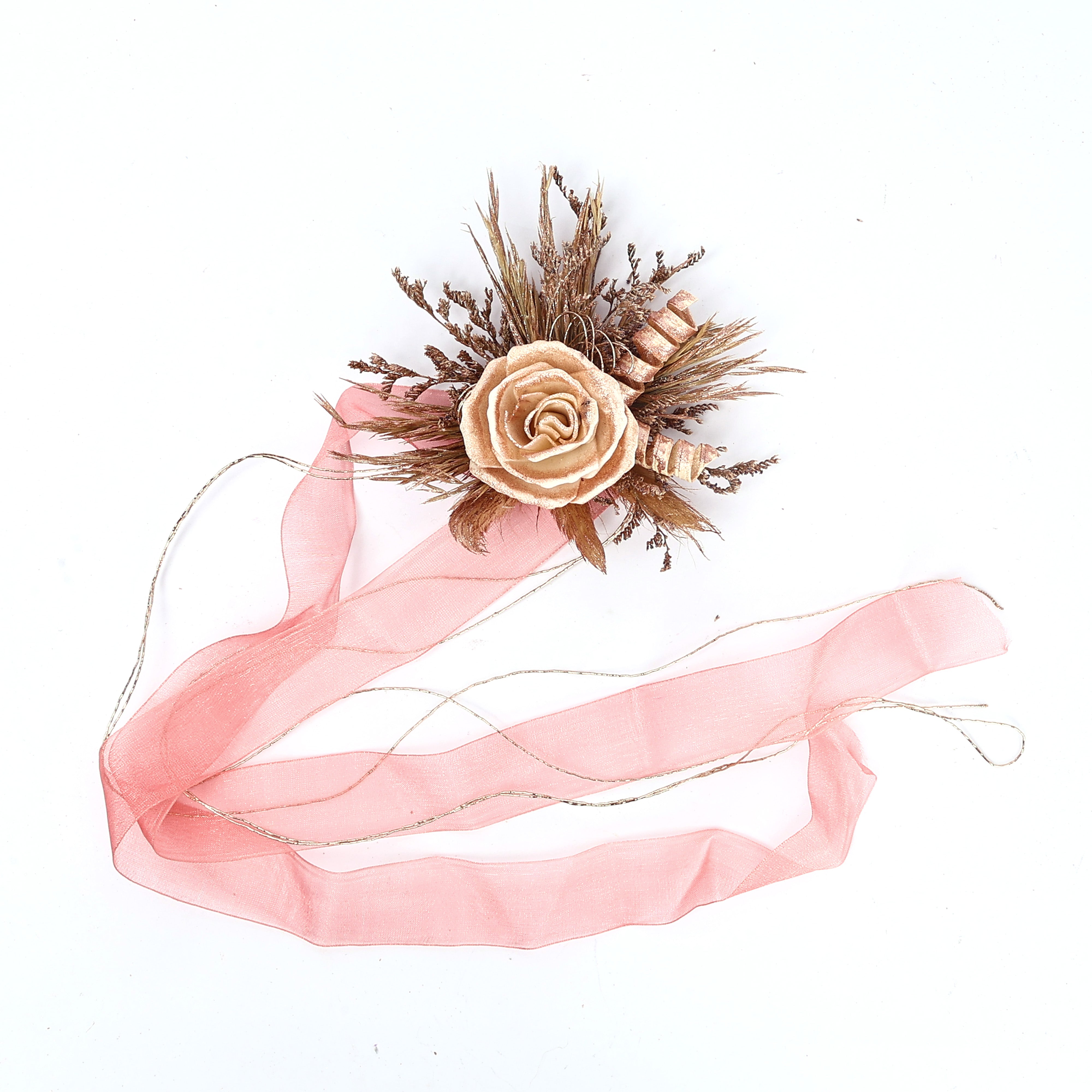 Rose Gold Floral Decorative Ribbon for Gift Wrapping