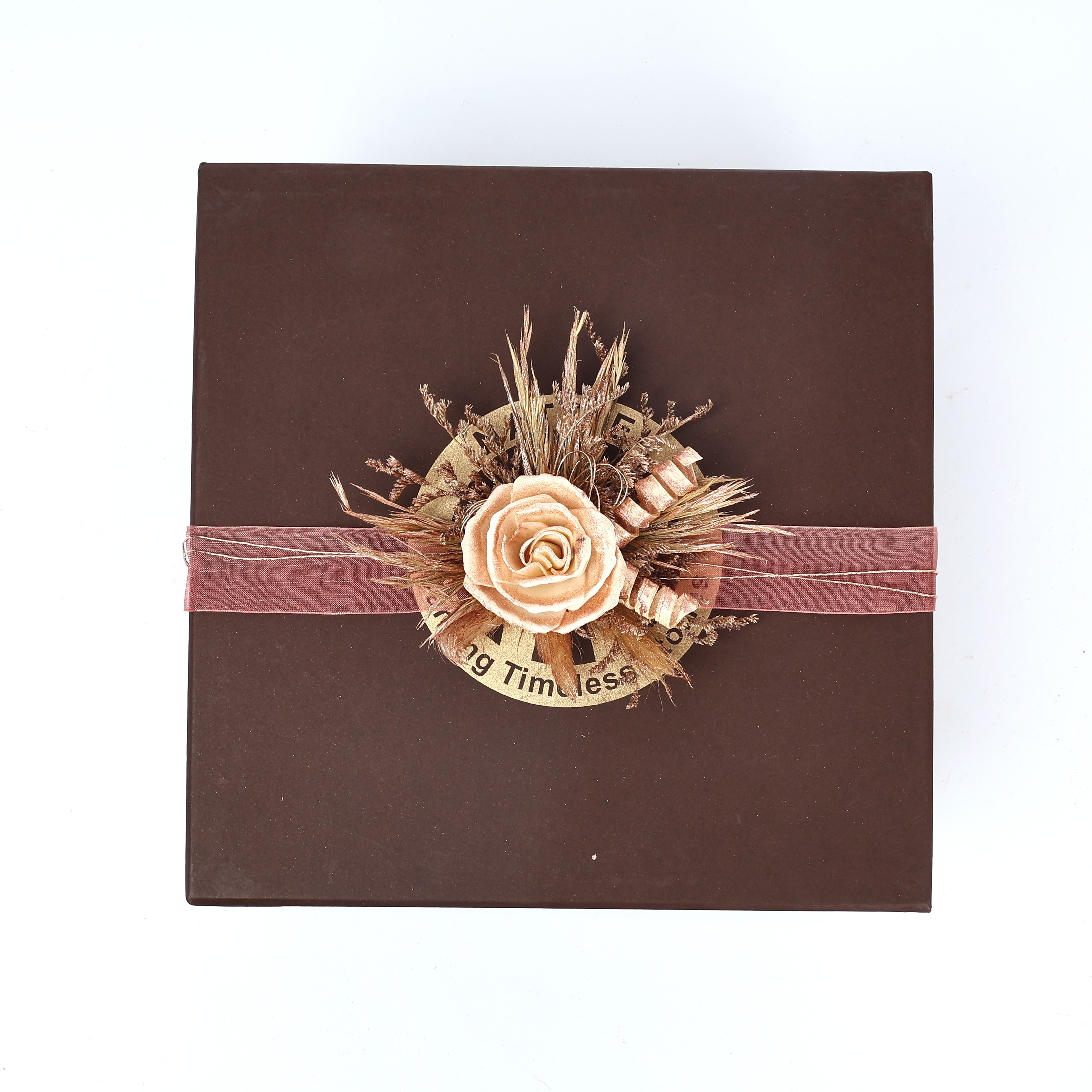 Rose Gold Floral Decorative Ribbon for Gift Wrapping