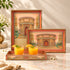 Royal Peacock Palace Wooden Serving Tray Set of 3