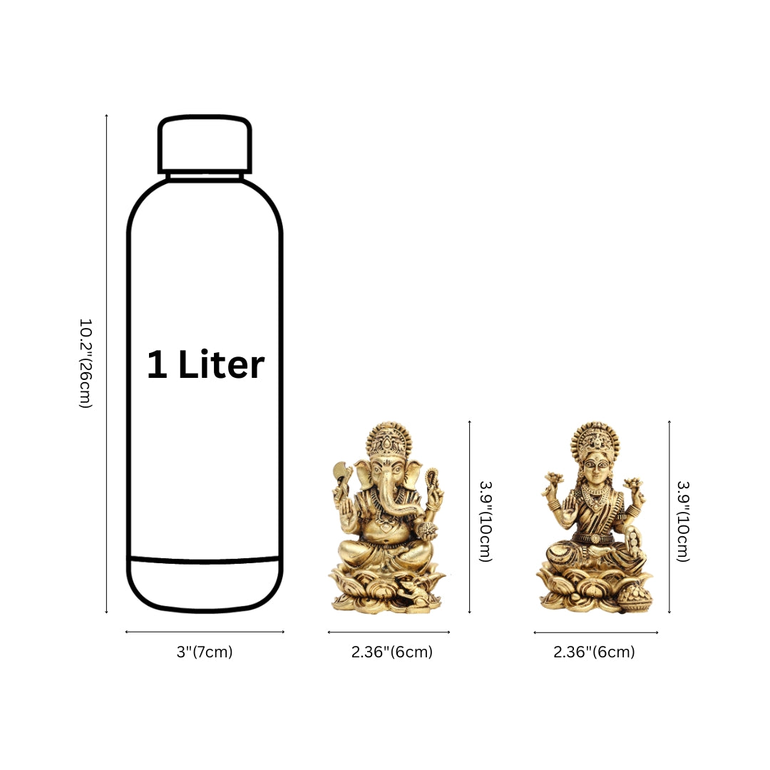 Sacred Brass Lakshmi Ganesha Idols – Spiritual Decor Item