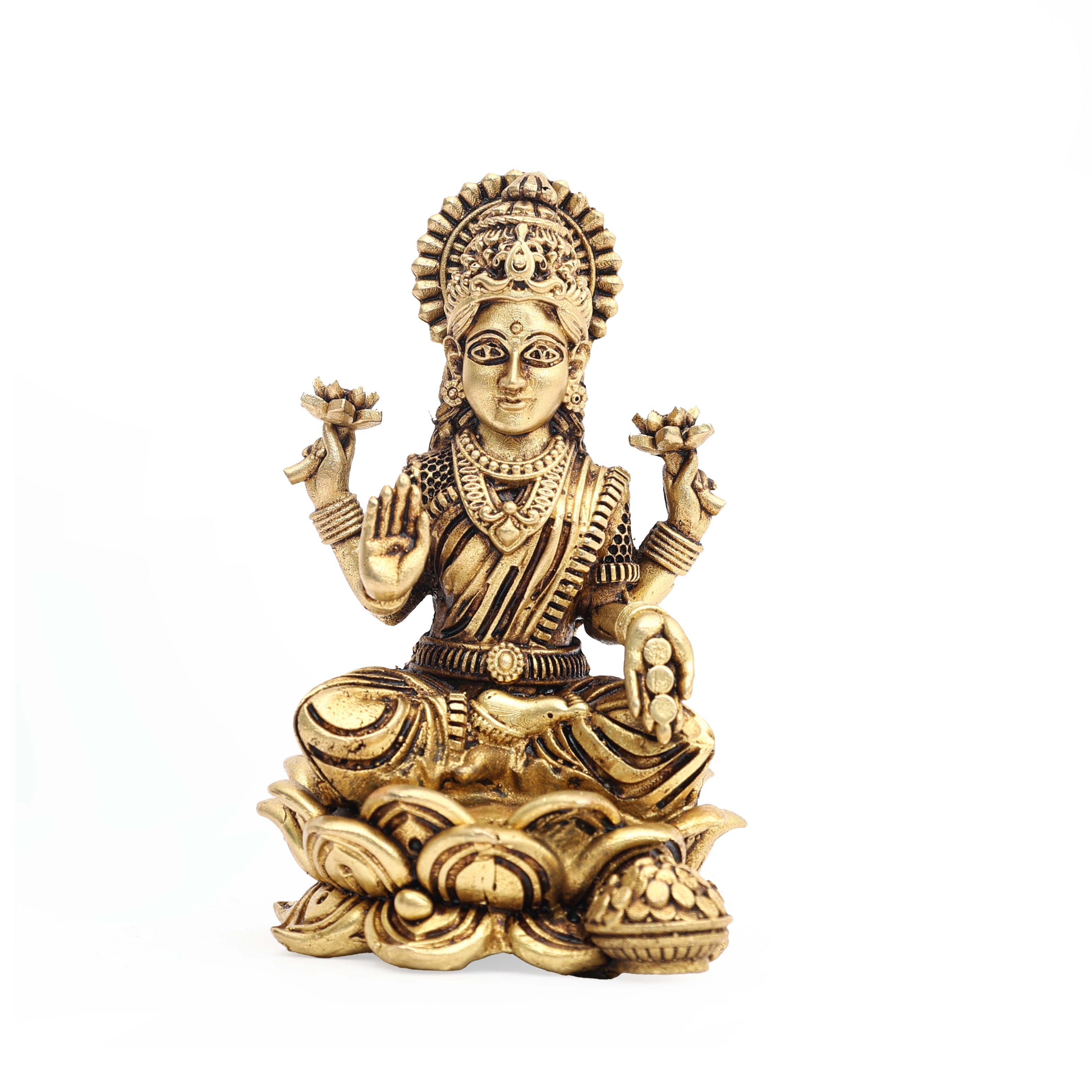 Sacred Brass Lakshmi Ganesha Idols – Spiritual Decor Item