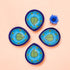 Set of 4 Blue Pottery Royal and Sky Blue Diyas