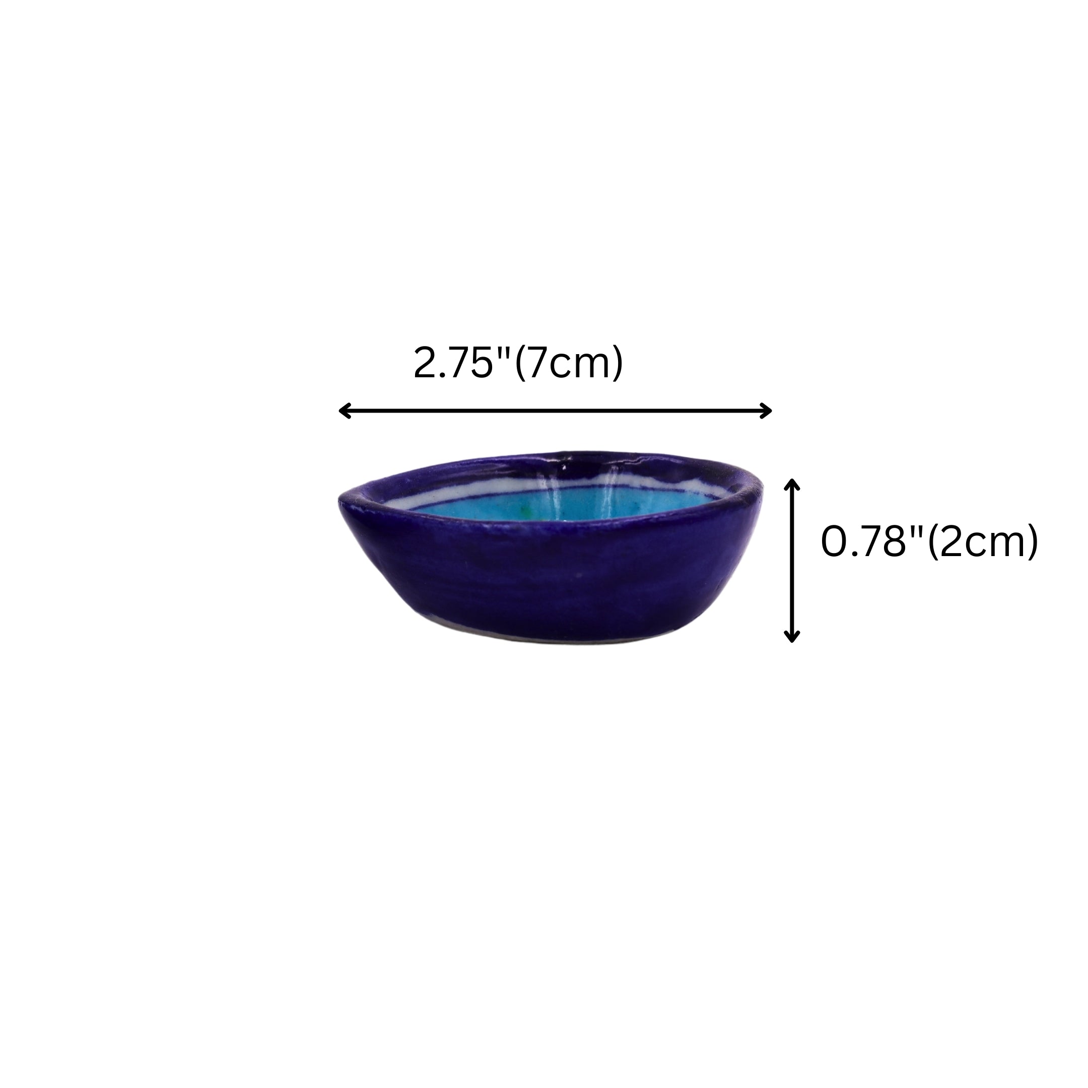 Set of 4 Blue Pottery Royal and Sky Blue Diyas