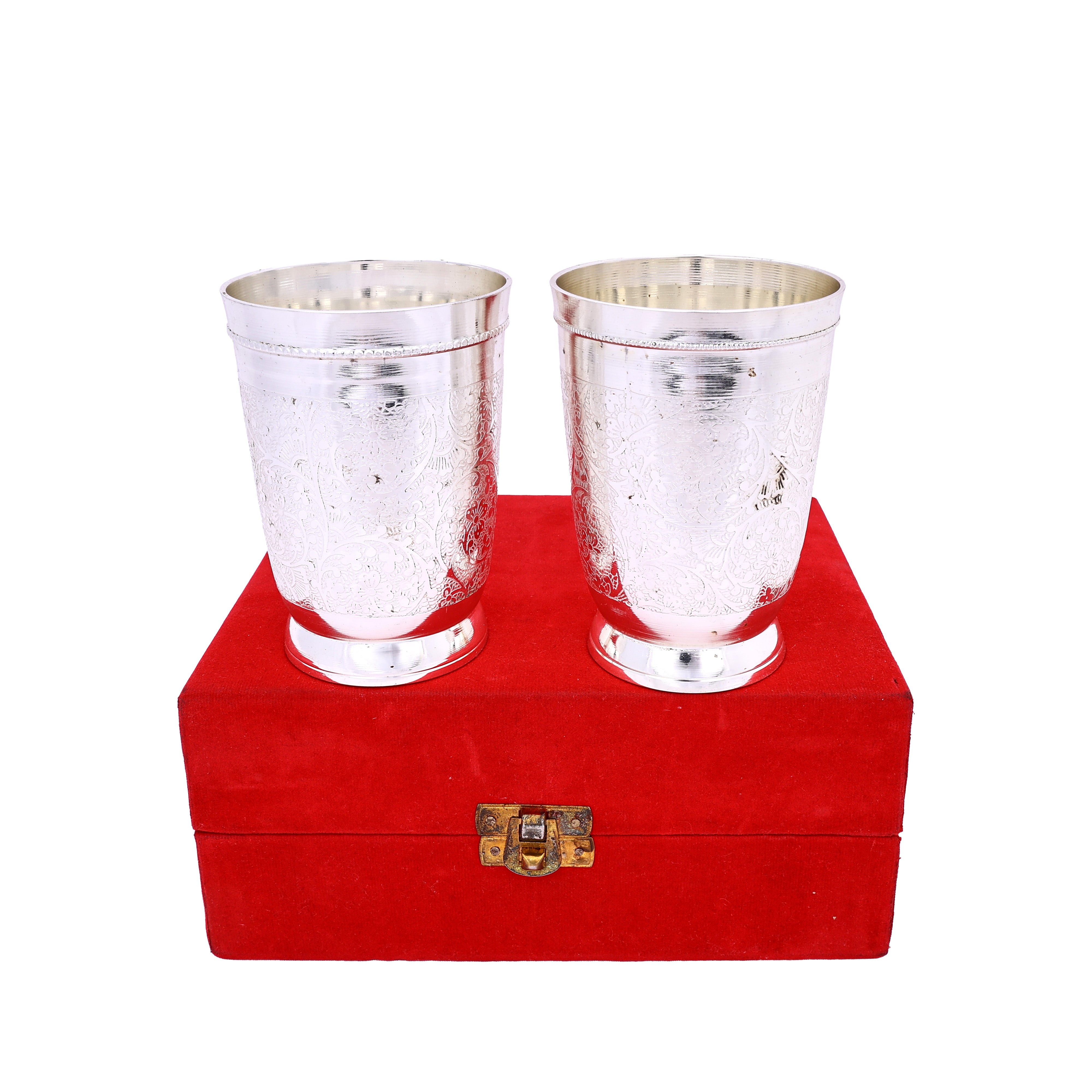 Silver Plated Decorative Set of 2 Glasses