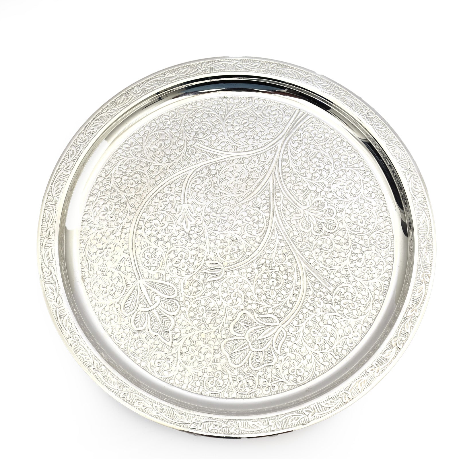 Silver plated Brass Pooja Thali set with Velvet Box (7 piece)