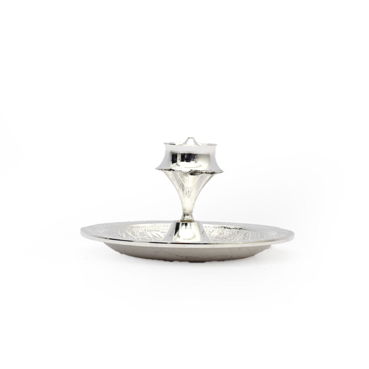 Silver plated Brass Pooja Thali set with Velvet Box (7 piece)