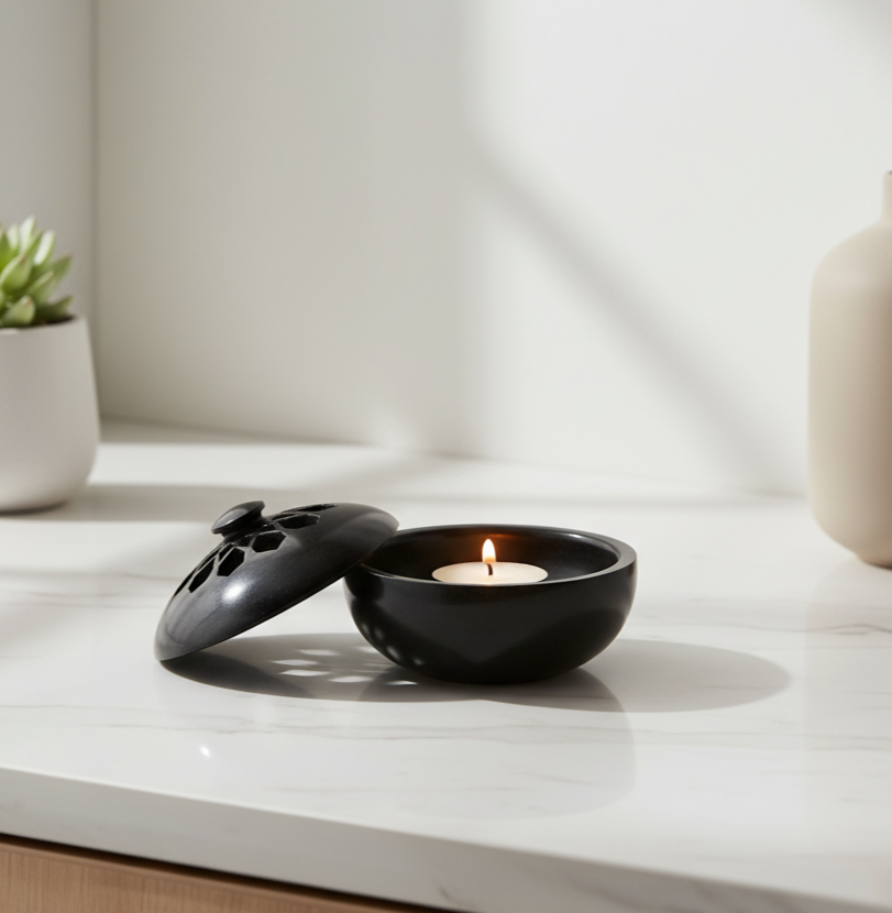 Soapstone Aroma Oil Diffuser & T-light holder