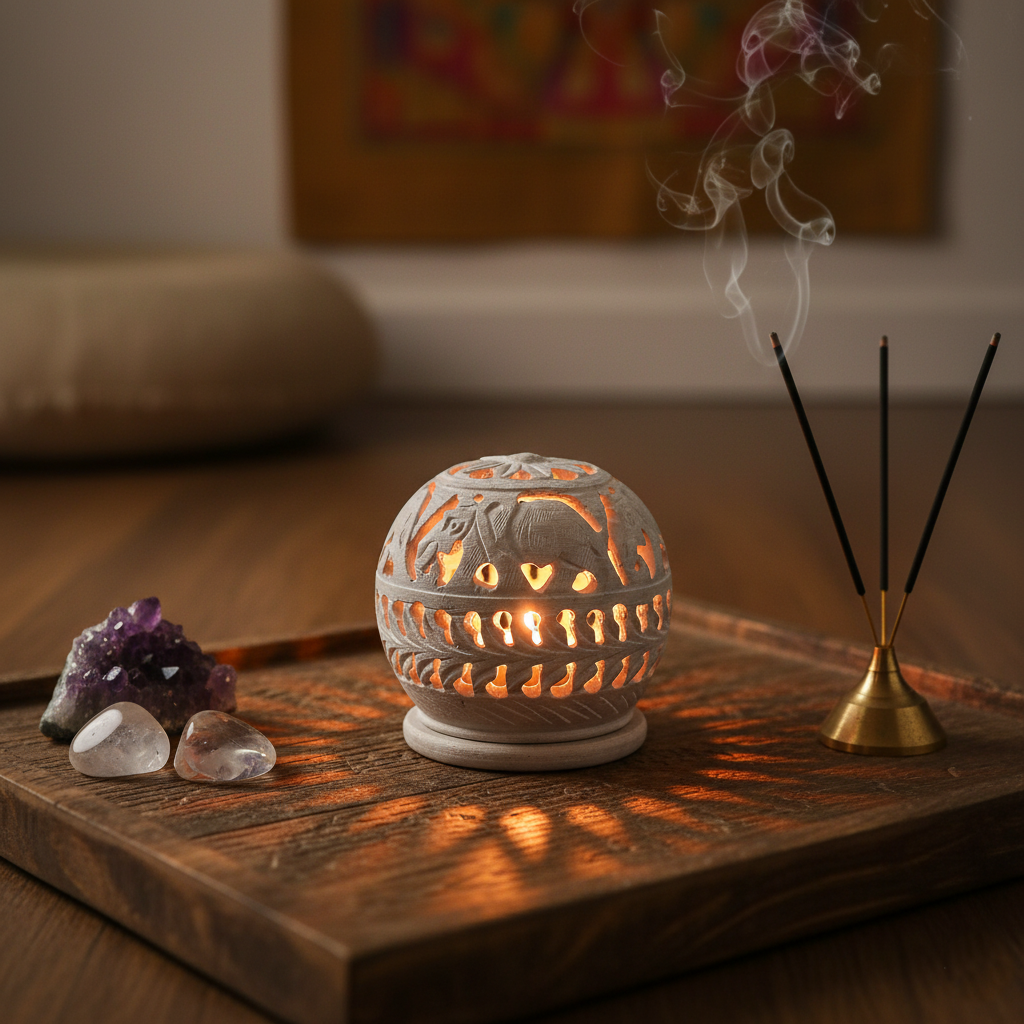 Soapstone T-Light Candle Holder