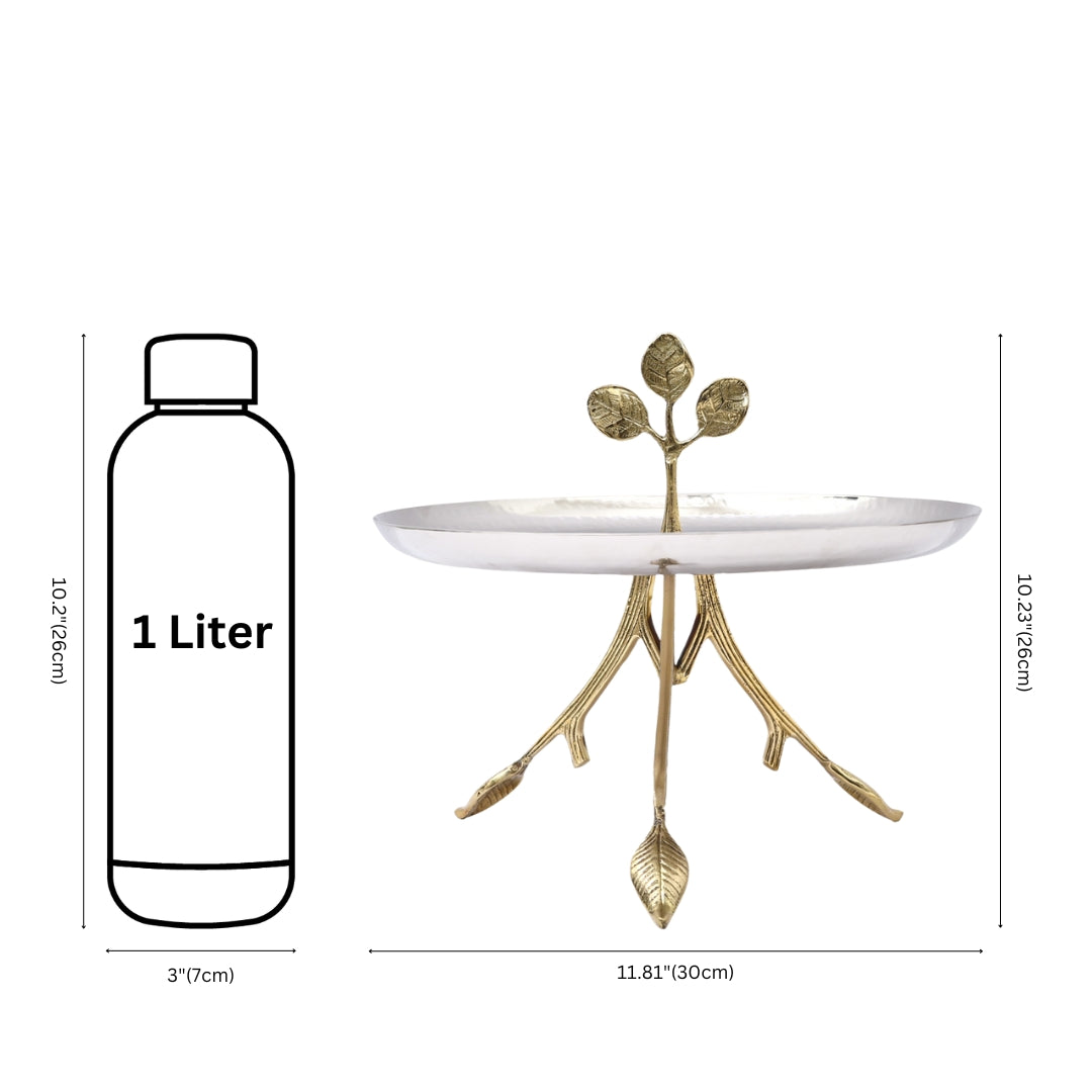 Stainless Steel Artistic Round One-tier Serving Cake Stand