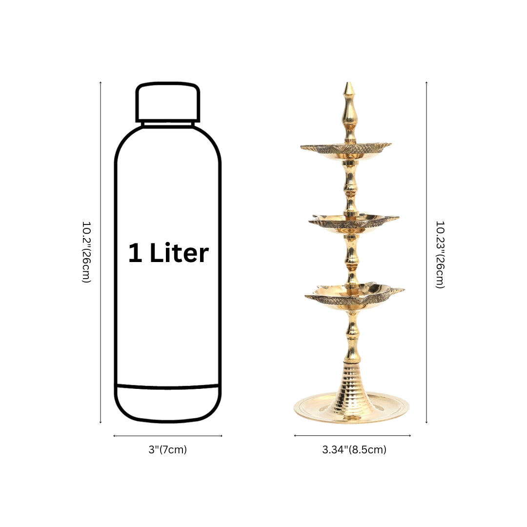 Traditional Multi-tiered Brass Diya Stand 