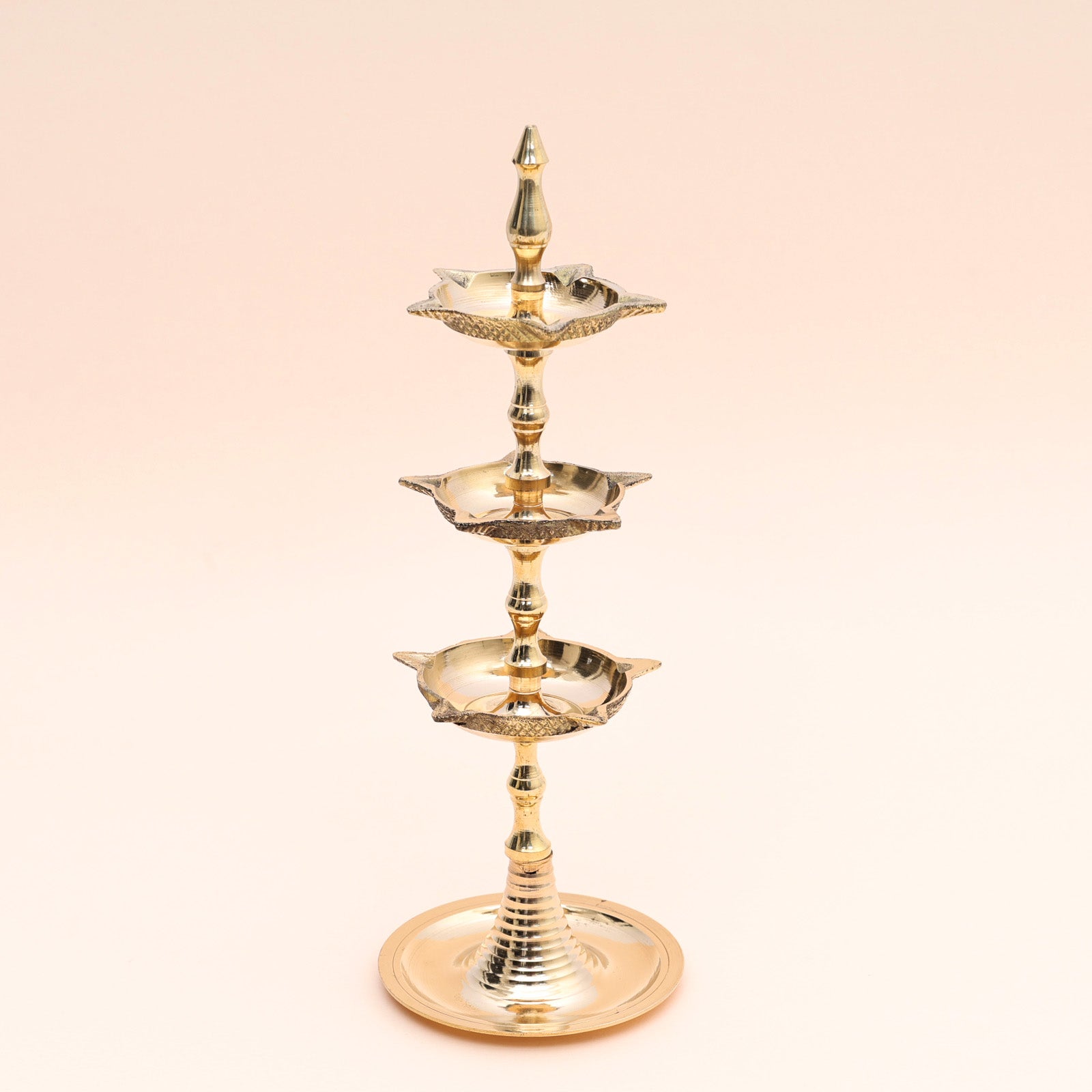 Traditional Multi-tiered Brass Diya Stand 