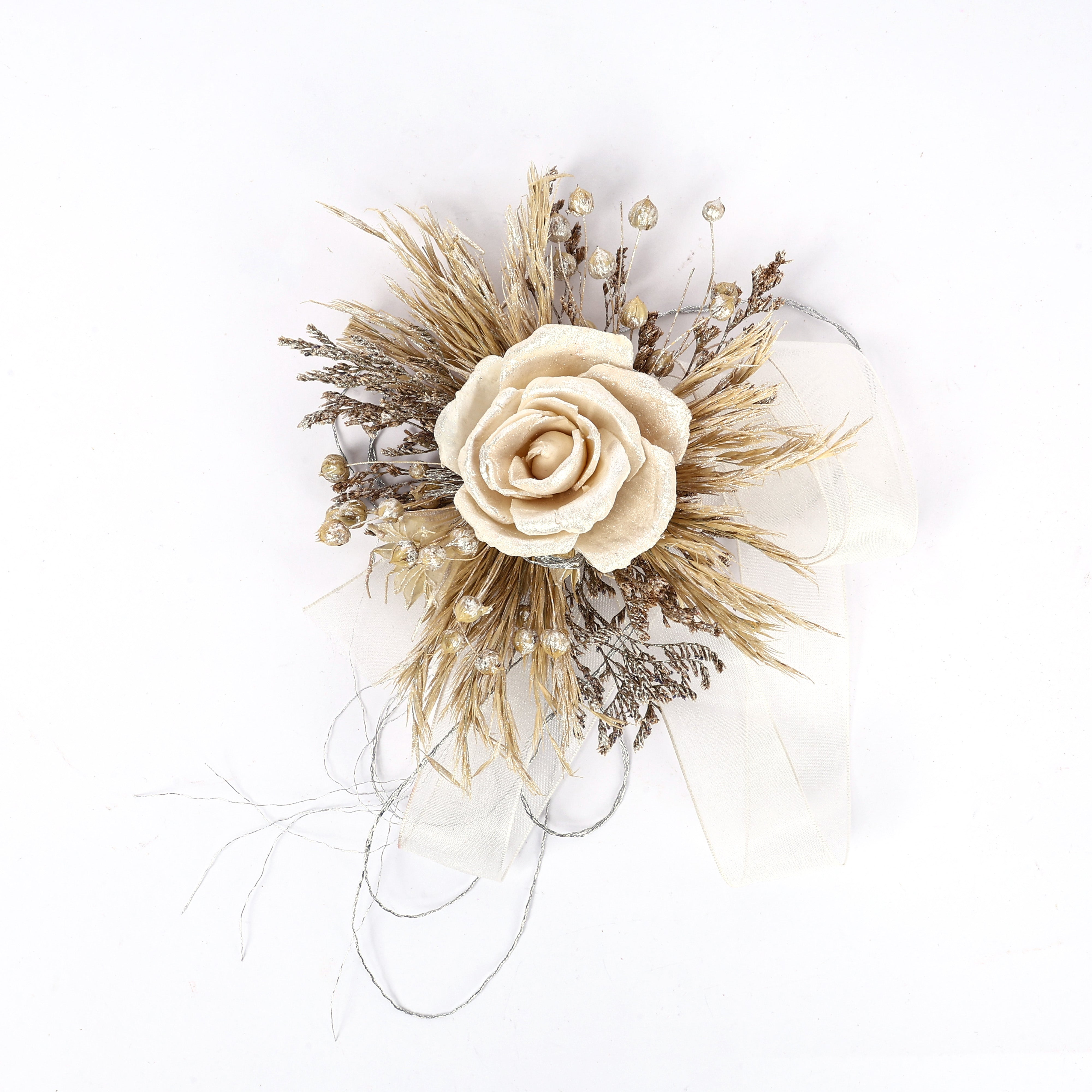 White Floral Decorative Ribbon for Gift Wrapping