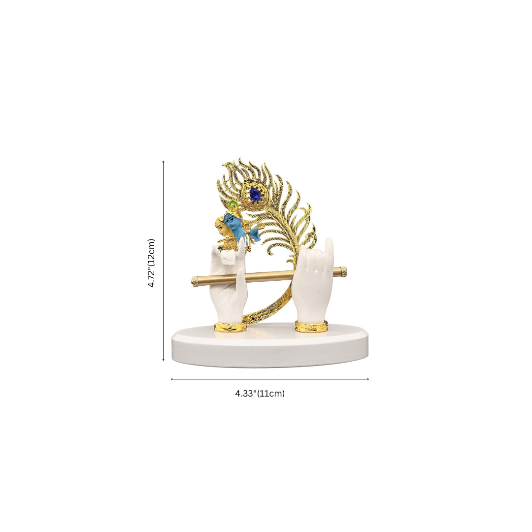 Polyresin Krishna Flute Hands Idol – Exquisite Spiritual Showpiece for Home & Office