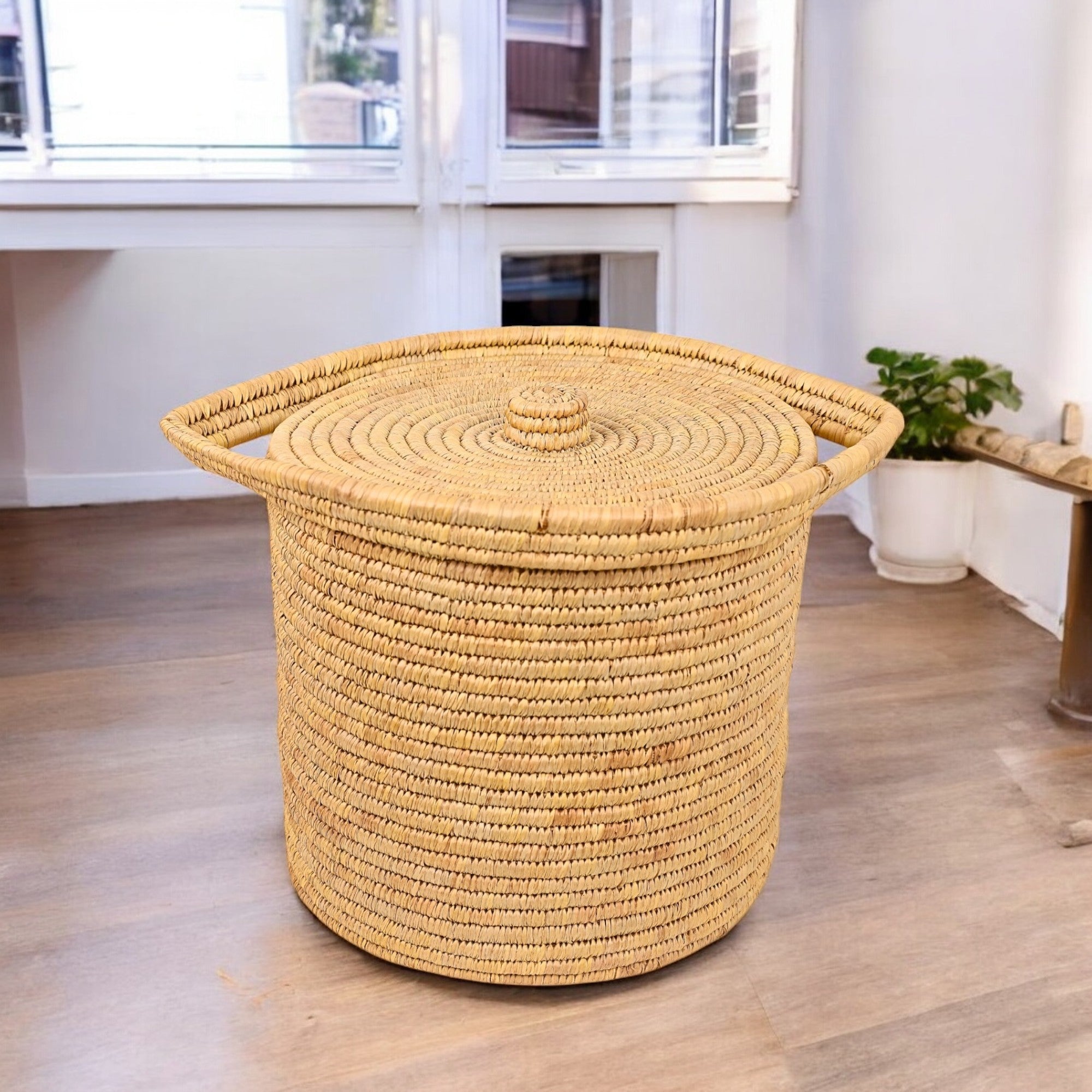 Handcrafted Sabai Grass Laundry Basket
